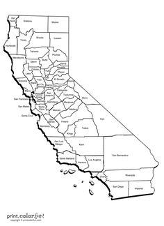 a map of california with all the towns