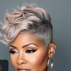 Black Girls Hair Rocks on Instagram: "For you, yay or nay? Tag or hashtag #bghrocks Edgy and Elegant: Pixie Hairstyles for Every Black Woman #SlayInStyle #ElegantAfros #ChicCurls #BlackHairMagic #MelaninManeMagic #hairstylesforblackwomen" Women’s Mohawk, Mowhak Hairstyle Black Women, Black Women Mohawk Hairstyles, Elegant Pixie Hairstyles, Short Hair Pixie Cuts Black Women, 90s Pixie Cut Black Women, Mohawk Hairstyles For Black Women, Black Short Hairstyles, Short Hair Mohawk