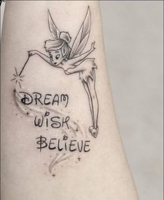 Dumbo Tattoo, Fairy Tale Tattoo, Crown Tattoo Men, Disney Inspired Tattoos, Fairy Tattoos, Disney Sleeve Tattoos, Thigh Tattoo Designs, Tattoos For Girls