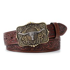 PRICES MAY VARY. Easy to match: Men western belt is a kind of all-match accessory. Cowboy belts for women can go well with all kinds of clothes, like slacks, regular pants, corduroy pants, jeans and kilts. Cowgirl belt is perfect with boots and jeans. So cute with fitted t-shirt and slouchy jeans. Waistline fit: Women western belt's strap is between 100 and 140 centimeters long, perfect for waists from 28 to 48 inches. Cowboy cowgirl belts has several round holes, so you can make it fit just rig Women Belt Buckles, Belt Buckles Cowgirl, Ariat Belts, Cowboy Belts, Black Western Belt, Country Belts, Cowgirl Belt, Longhorn Bull, Belt Western