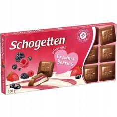 schogeten chocolate with cream and berries, 100 g / 1 8oz