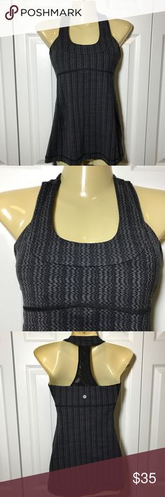 NWOT Lululemon Racerback Bra Tank Top!!! NWOT, never worn, no signs of wear. lululemon athletica Tops Tank Tops Bra Tank Top, Bra Tank, Tank Top Bras, Racerback Bra, Black Gray, Open Shoulder Tops, Black And Grey