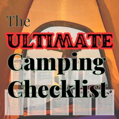 the ultimate guide to camping checklist