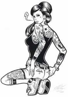 Tato Geisha, Gotik Tattoo, Images Pop Art, Pin Up Drawings, Geniale Tattoos, Adult Coloring Designs, Tattoo Art Drawings