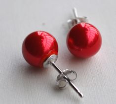 I make the earrings to use red glass round pearls .IT is good quality earrings for your friends and yourself. I can make different type earrings to your requirements,Please feel free to contact me if you have any question. Thank you so much. matching bracelet: https://www.etsy.com/shop/glasspearlstore/search?search_query=red+bracelet&order=date_desc&view_type=list&ref=shop_search Matching necklace: https://www.etsy.com/shop/glasspearlstore/search?search_query=red+necklace&order=d Red Pearl Earrings, Red Pearl Drop Earrings For Party, Red Pearl Earrings As A Gift, Goddess Oc, Big Stud Earrings, Aphrodite Goddess, Bridesmaid Pearl Earrings, Grey Pearl Necklace, Red Bracelet