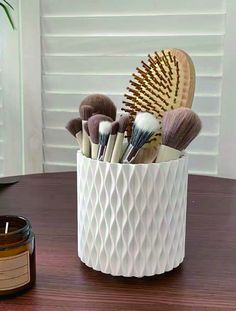 Blanco  Collar  PP  Organizador de Brochas de Maquillaje Embellished Make Up Storage, Brush Storage, Pencil Storage, Úložný Box, Makeup Brush Organization, Makeup Brush Storage, Pen Storage, Cosmetic Display, Makeup Bag Organization