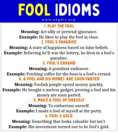 the rules for pool idioms in english and spanish, with instructions to use them