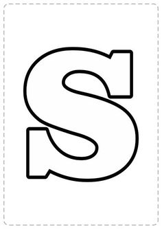 the letter s coloring page is shown in this black and white image, it has an outline