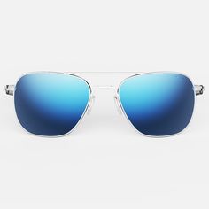 FREE SHIPPING & RETURNS! Bright Chrome Aviator Sunglasses with Atlantic Blue mirrored lenses. Iconic style, engineered to last a lifetime. Handcrafted in the USA. Browse Colors. Icon Style, The Aviator, Rose Gold Jewelry, Sunglasses & Glasses, Gold Mirror, Polarized Lenses, Aviator Sunglasses, Style Icons, Mirrored Sunglasses