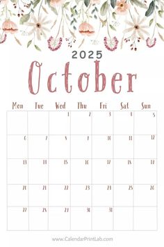 Floral 2025 Calendar Monthly Printable with Flowers Calender 2025 Printable, Free Printable 2025 Calendar, Calendar 2025 Free Printable, Printable Calendar Design, February Wallpaper