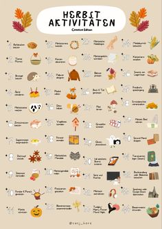 a poster with different types of thanksgiving decorations