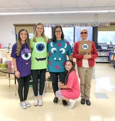 Monsters In Diy Costumes, Monsters Inc Boo Costume Diy, Easy Boo Costume Monsters Inc, Monsters Inc Spirit Week, Mike Wazowski Girlfriend Costume, Monsters Inc Homemade Costumes, Monster Inc Group Costumes, Monster Ink Halloween Costumes Family, Disney Day At School Costumes