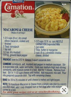 a close up of a menu for macaroni and cheese