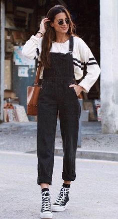 38 Hipster Outfits To Copy Asap outfit fashion casualoutfit fashiontrends Spring Outfits For Teen Girls, Black Denim Jumpsuit, Trendy Spring Outfits, Hipster Outfits, 2020 Trends, Winter Trends, Looks Chic, Outfits Casual