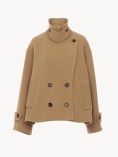 Wool Short Coat, Oversized Wool Coat, Valentino Clothing, Cropped Coat, Designer Jackets, Fall Winter Wardrobe, Airport Fashion, Oversized Coat, Pea Coat