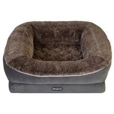 the dog bed is made out of plush material