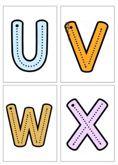 the letter u is made up of four different colors and shapes, including letters that spell out