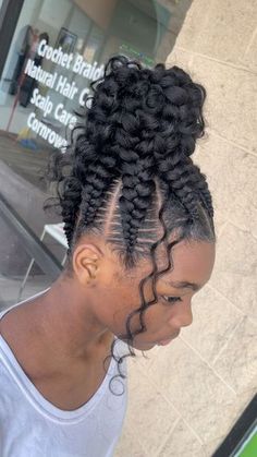 Braiding Updo Styles, Butterfly Goddess Braid, Natural Braided Hairstyles Black Women, Crochet Updo Hairstyles, Braids Scalp, Design Braids, Half Cornrows