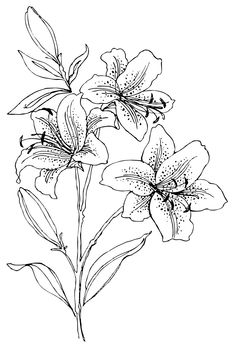 a rubber stamp with three flowers on the front and back of it, in black ink