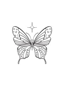 a black and white drawing of a butterfly