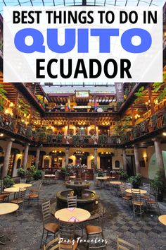 Inside the Arch Bishops Palace where there are restaurants and balconies overlooking a beautiful outdoor patio. Quito Ecuador Aesthetic, Equador Travel, Quito Ecuador Travel, Ecuador Photography, Galapagos Ecuador, Cuenca Ecuador, Quito Ecuador, Ecuador Travel, Best Coffee Shop