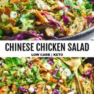 Chinese Chicken Salad (Low Carb!!) Low Carb Salads, Chinese Chicken Salad, Tortellini Pasta, Boiled Egg Diet Plan, Diner Recept, Low Carb Salad, Chinese Chicken, Healthy Low Carb Recipes, Low Carb Recipes Dessert