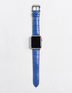 Apple Watch® Leather watch strap in Matte blue alligator Leather Apple Watch Strap, Apple Watch Leather, Apple Watch Leather Strap, Apple Watch Bands Leather, Ostrich Leather, Leather Watch Strap, Leather Watch Bands, Leather Pieces, Apple Watch Strap