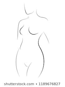 the outline of a woman's body on a white background