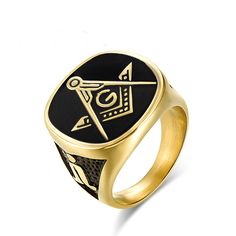 PRICES MAY VARY. The masonic symbol is a magical pattern. This freemason masonic symbol signet ring can bring good luck to the wearer and make the wearer braver.This masonic freemason ring can give you the motivation to move forward. The freemason ring is also the best gift for brothers, fathers, grandpas, and sons who are coming of age and best presents for valentine's day, anniversary, engagement, wedding, birthday, Christmas, father's day, new year and graduation. Size options: 7/8/9/10/11/12