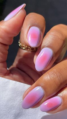 Unique Tip Nails, Blended Nails Designs, Trending Summer Nails 2024, Short Nails 2023 Trends Summer, Nails 2023 Trends Summer Almond, Cute Simple Almond Nails, Nails Acrylic Easy, Pink Party Nails, Unique Nail Ideas Creative