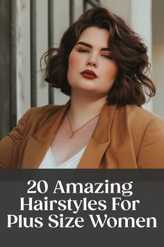 20 Amazing Hairstyles For Plus Size Women Hair Cut For Round Face Shape Girl Wavy, Medium Wavy Haircuts For Round Faces, Haircut For Women Round Face, Fall Hair Cuts For Round Faces, Hair Cuts For Full Face Shape, Mid Size Haircut For Women, Haïr Style For Fat Face, Shaggy Haircuts Round Faces, Wavy Hair Round Face Haircuts