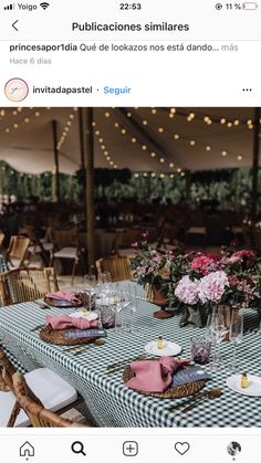 the table is set with place settings for guests to sit down and enjoy their meal