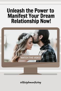 a man and woman kissing in front of a computer screen with the words unleash the