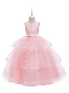 Silhouette Princess Neckline Jewel Hemline/Train Ankle-Length Back Details Zipper Fabric Tulle, Polyester Cotton Sleeve Length Sleeveless Fully Lined Yes Season Spring, Summer, Fall Weight 0.3kg Tiered Pink Princess Dress For Spring, Pink Tiered Princess Dress For Spring, Summer Princess Tiered Dress, Summer Tiered Princess Dress, Sleeveless Flower Girl Dresses, Kids Silhouette, Princess Silhouette, Girls Dresses Online, Princess Kids