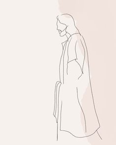 a line drawing of a woman in a trench coat