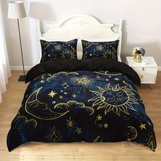 Bedding Boho Bedding Sets, European Beds, Gold Bed, Bed Comforter Sets, Full Bedding Sets, California King Bedding, Boho Bedding, Witchy Decor, Bedding Ideas