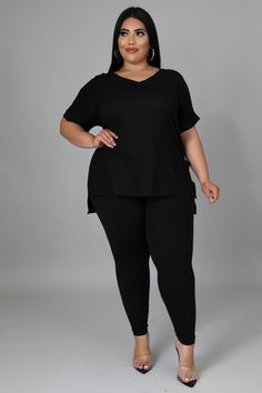 Giselle Pant Set Curve-Black – Atlanta Shoe Studio No Closure, High Waist Pants, Stretch Top, Off Black, Pant Set, New Arrival Dress, Two Piece Set, Waist Pants, Black Booties