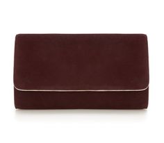 Emmy London Natasha Clutch in Claret & GoldA classic Emmy London kid suede clutch bag in a deep claret red Gold Clutch Bag, London Kids, Claret Red, Leather Clutch Bag, Occasion Shoes, Wedding Bag, Blush And Gold, Leather Clutch Bags