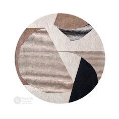 a round rug with an abstract design on it