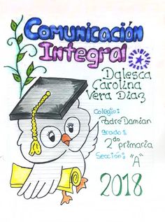 a drawing of an owl wearing a graduation cap and gown with the words communication integal written on it