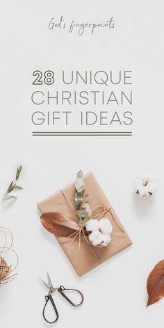 an image of christmas presents with the words 28 unique christian gift ideas