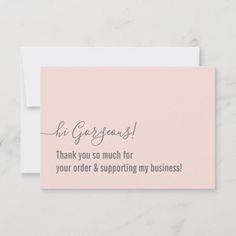 a pink thank card with the words, mr and mrs on it in black ink