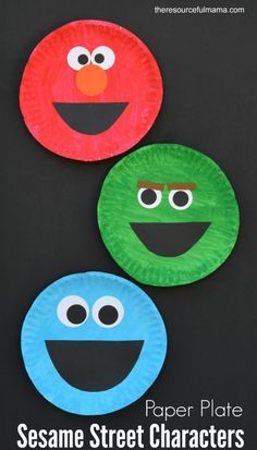 paper plate sesame street characters for kids to make