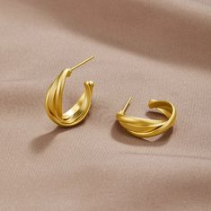 Matte Gold Twist Hoop Earrings - Beautiful Earth Boutique Twist Hoop Earrings, Ring Sale, Free Earrings, Black Gift Boxes, Hypoallergenic Earrings, Classic Gold, Gold Hoop, Matte Gold, High Quality Jewelry