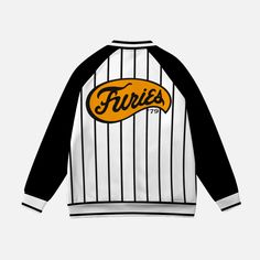 Looking fashionable has never been easier with this Baseball Furies - The Warriors Gang | Raglan Baseball Jacket B&W. Featuring the classic raglan jacket look, press buttons and two pouch pockets, this jacket is ready to take your everyday look a notch higher to reflect your unique personality and style. . Cotton + terrycloth fabric. Soft and warm (4 seasons). Press Buttons front closure. 2 front pockets Shipping from China (allow 21 days to reach worldwide destinations on average) White Windbreaker With Ribbed Cuffs For Fall, Retro White Outerwear With Letter Print, White Baseball Collar Track Jacket For Fall, White Retro Varsity Jacket With Letter Print, Retro White Varsity Jacket With Letter Print, White Fall Track Jacket With Baseball Collar, White Track Jacket With Baseball Collar For Fall, Urban White Windbreaker With Letter Print, Retro Black Track Jacket With Pockets