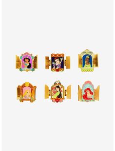 Loungefly Disney Princess Hinged Window Blind Box Enamel Pin | Hot Topic Hinged Window, All Disney Characters, Disney Pins Sets, Bag Pins, Disney Addict, Old Disney, Loungefly Disney, Enamel Lapel Pin, Disney Merchandise