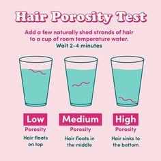 Take a hair porosity test to find out how to best treat your hair Porosity Test, Hair Porosity Test, Color Natural Hair, Diy Hair Color, Hair Care Growth, Natural Hair Care Tips, Healthy Hair Care, Hair Porosity, Different Hair Types