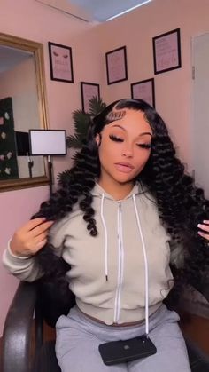 40 Inch Deep Wave Wig, Body Wave Wig Styles, Styles With Deep Wave Hair, Frontal Sew In Hairstyles, Cute Frontal Hairstyles, Curly Frontal Wig Hairstyles, Deep Wave Frontal Wig Hairstyles, Black Women Weave Hairstyles, Birthday Wig Hairstyles