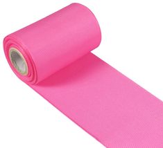 pink yoga mat rolled up on white background