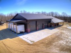 an aerial view of a building in the middle of nowhere